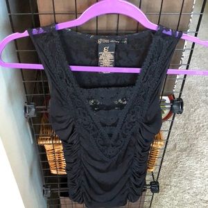 Black sexy small lace tank top